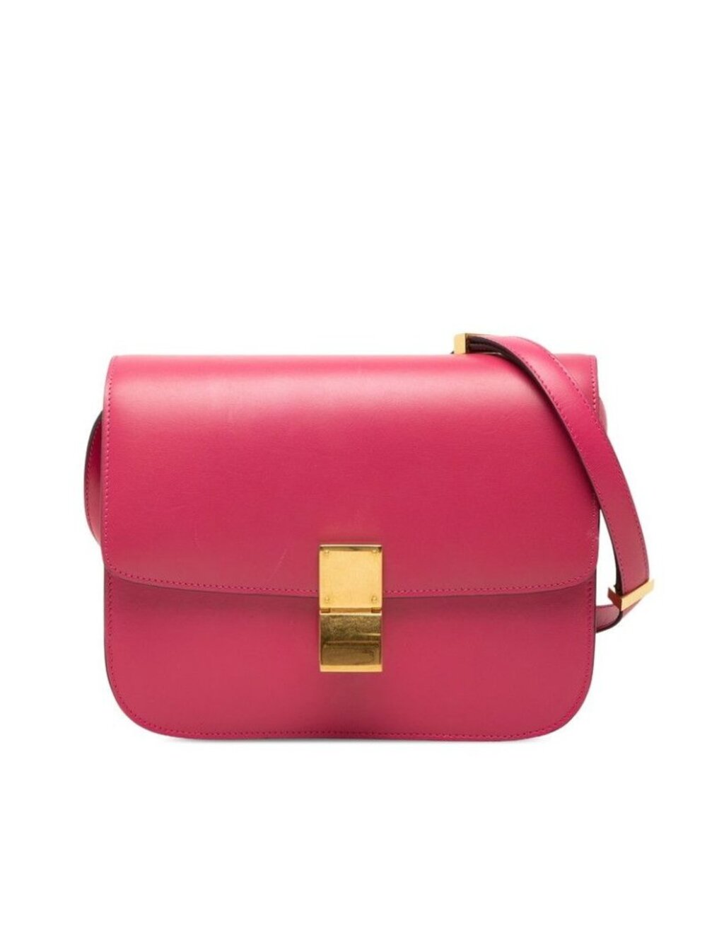 Celine Classic Box Shoulder Bag Pink Leather